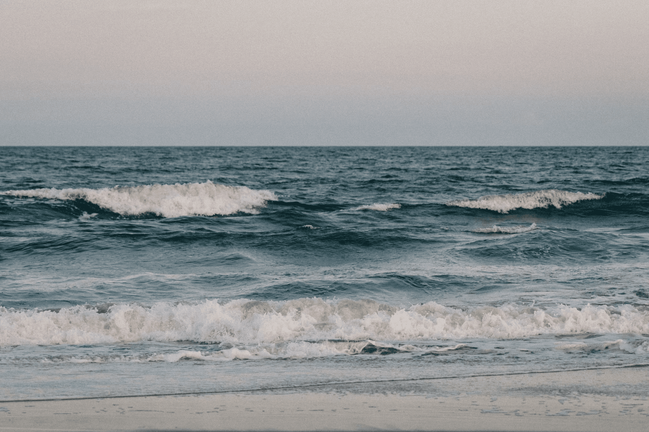 Atlantic surf along the Ocean City shoreline.